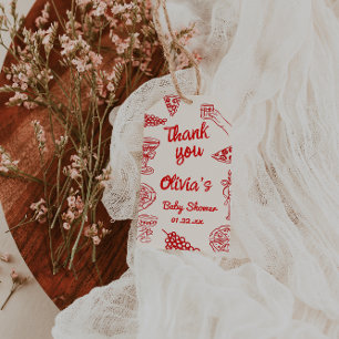 Pizza Hand Drawn Special Delivery Baby Shower Gift Tags