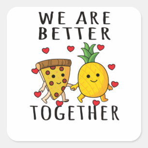 Pizza Hawaii Pineapple Pizza Food Square Sticker