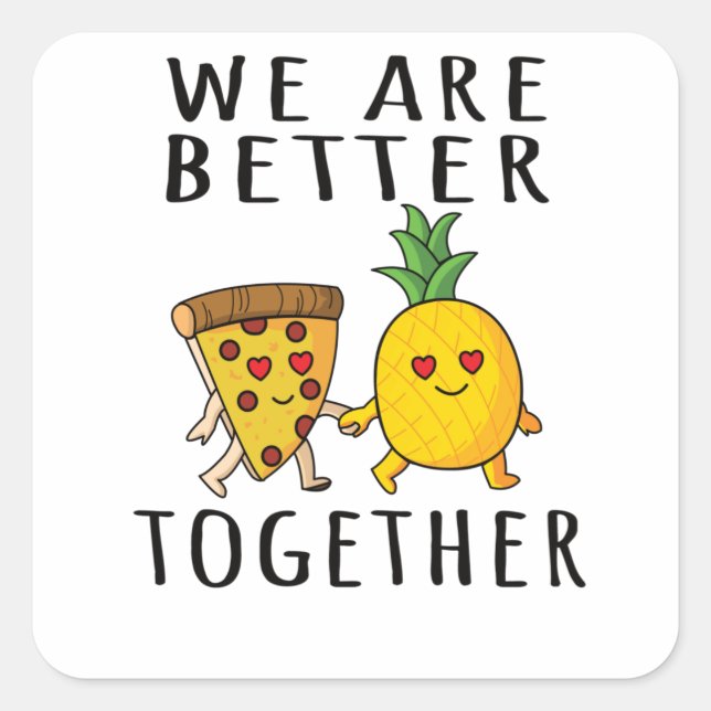 Pizza Hawaii Pineapple Pizza Food Square Sticker (Front)