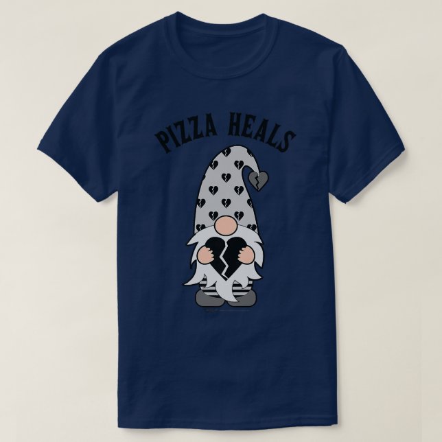 Pizza Heals Antivalentines Day Gnome 3261 T-Shirt (Design Front)