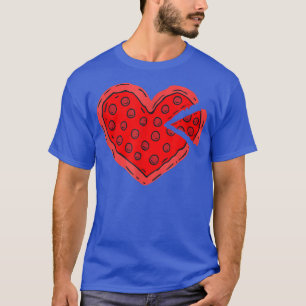 Pizza Heart On Valentines Day 2022 Funny Gift Love T-Shirt