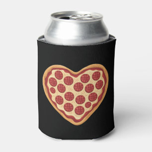 Pizza Heart Shaped Cute Valentine's Day Can Cooler