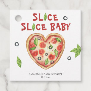 pizza heart watercolor baby shower favour tags