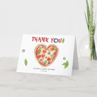 pizza heart watercolor baby shower THANKS