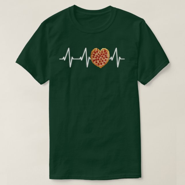 Pizza Heartbeat Pizza Pulse Food Lover Foodie Pizz T-Shirt (Design Front)