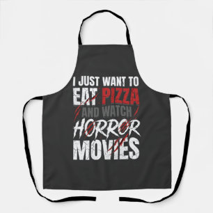 Pizza Horror Movies Halloween Design_1 Apron