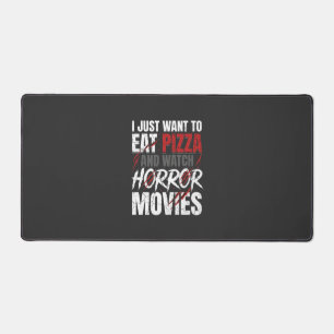 Pizza Horror Movies Halloween Design_1 Desk Mat