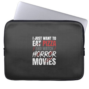 Pizza Horror Movies Halloween Design_1 Laptop Sleeve
