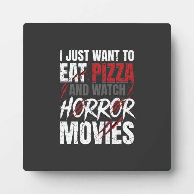 Pizza Horror Movies Halloween Design_1 Plaque (Front)