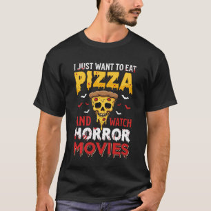 Pizza Horror Movies Halloween Graphic T-Shirt