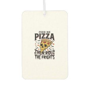 Pizza Horror Shirt Vintage Engraving Movie Night D Car Air Freshener