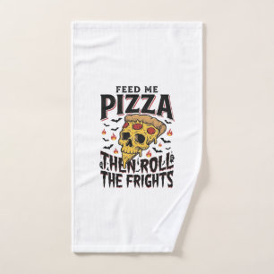 Pizza Horror Shirt Vintage Engraving Movie Night D Hand Towel