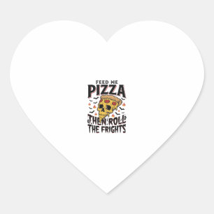 Pizza Horror Shirt Vintage Engraving Movie Night D Heart Sticker