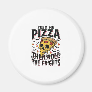 Pizza Horror Shirt Vintage Engraving Movie Night D Magnet