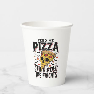 Pizza Horror Shirt Vintage Engraving Movie Night D Paper Cups