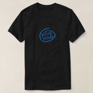 Pizza Inside Black Unisex Funny Tech Parody T-Shirt
