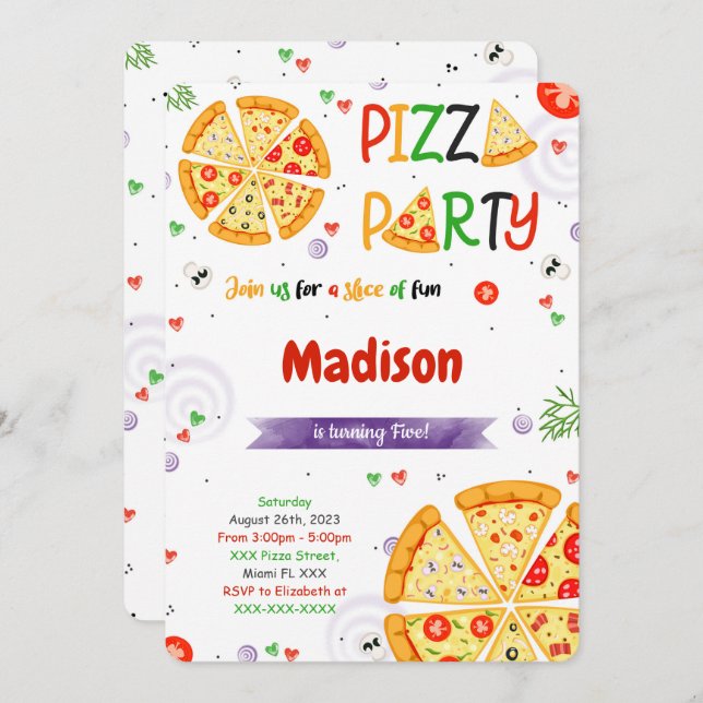 Pizza invitation (Front/Back)