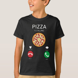 Pizza Is Calling Funny Phone Call Interface Design T-Shirt