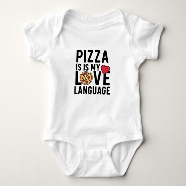 Pizza is My Love Language Baby Bodysuit (Front)