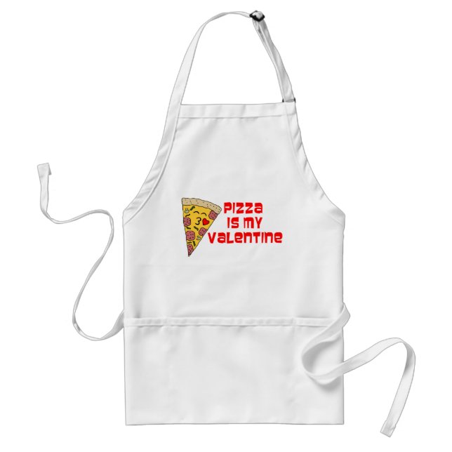 Pizza Is My Valentine Cartoon Pizza Standard Apron (Front)