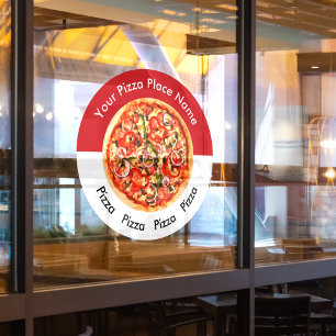 Pizza Italian Restaurant Theme Window Cling Decal
