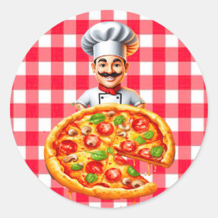 Pizza Kids’ Birthday Party Classic Round Sticker