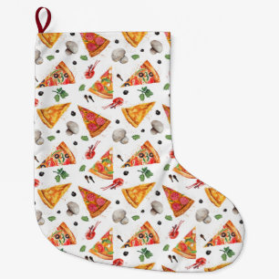 Pizza Large Christmas Stocking