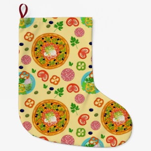 Pizza Large Christmas Stocking
