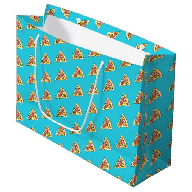 Pizza Large Gift Bag (Front Angled)