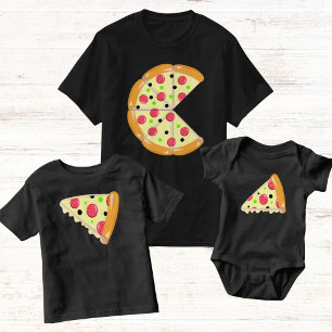 Pizza Less Two Slices Father's Day Men's Black T-Shirt
