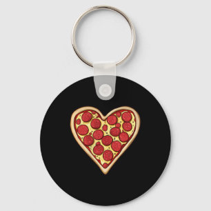 Pizza Love Valentines Day Heart Minimalist  Key Ring