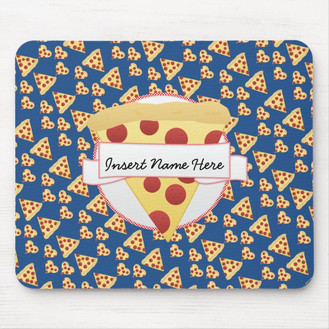Pizza Lover Customisable Monogram Mouse Pad (Front)