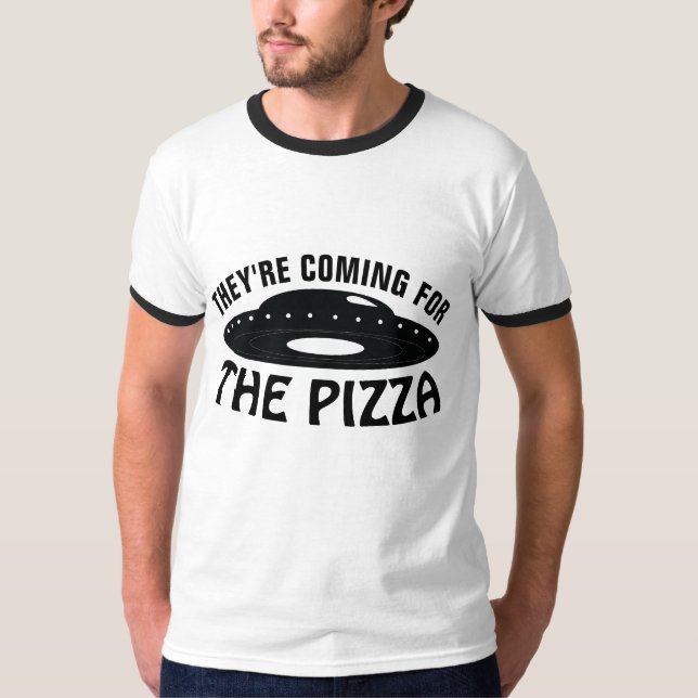PIZZA LOVER FLYING SAUCER T-SHIRTS (Front)