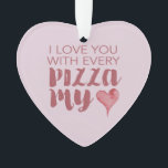 Pizza Lover Pink Hearts and Photo Ornament<br><div class="desc">Embrace the warmth of love this Valentine's Day with our charming ornament, showcasing the endearing pun 'I love you with every pizza my heart' on one side and a personalised photo on the other. This delightful ornament perfectly complements our Cute Valentine's Pun collection. Explore the complete suite of designs by...</div>