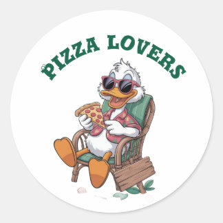 Pizza lovers classic round sticker