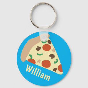 Pizza Lovers Fun Yummy CUSTOM NAME Key Ring