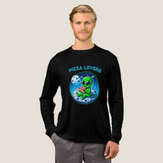 Pizza-Loving Alien on the Moon | Fun Cosmic Tri-Blend Shirt