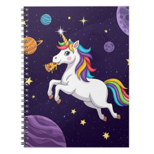 Pizza-Loving Unicorn in Space – Whimsical Fantasy Notebook