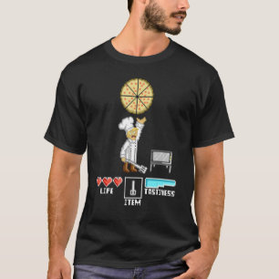 Pizza Maker Chef Pixel  8 Bits Retro Game Console T-Shirt