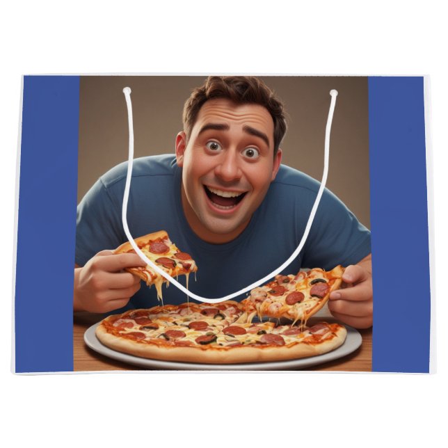 Pizza Man Large Gift Bag (Front)