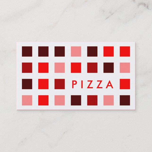 PIZZA (mod squares) Business Card (Front)
