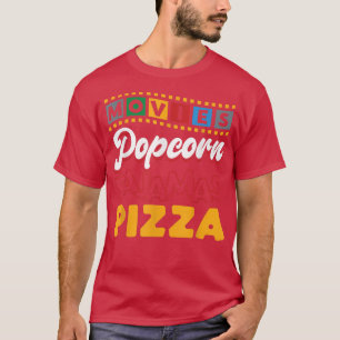 Pizza Movie Watching Lover Popcorn  T-Shirt