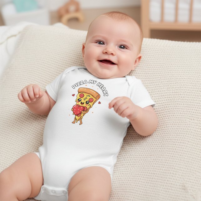 Pizza My Heart Cute Foodie Baby & Toddler Baby Bodysuit (Creator Uploaded)