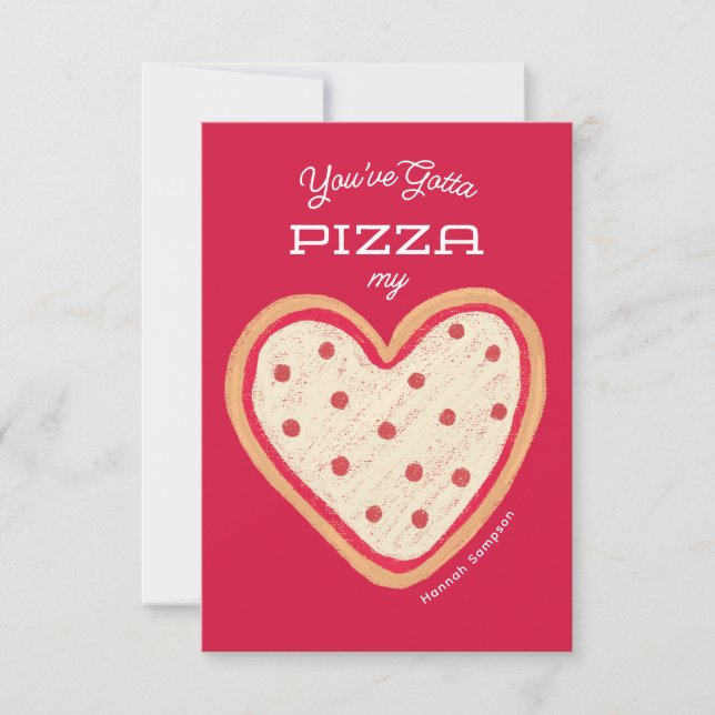 Pizza My Heart Pizza Classroom Valentine Invitation (Front)