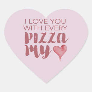 Pizza My Heart Valentine's Sticker