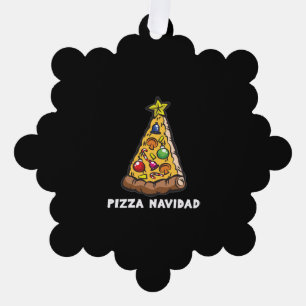 PIZZA NAVIDAD Italian Christmas Tree Humour Decoration Card