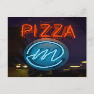 Pizza Neon Sign Postcard