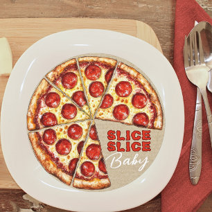 Pizza Neutral Slice Slice Baby Shower Invitation
