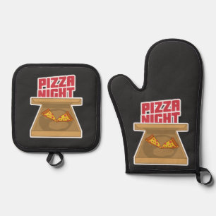 Pizza Night Oven Mitt & Pot Holder Set