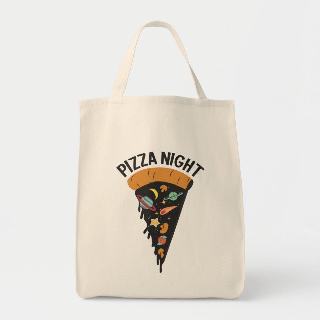 Pizza Night Space Tote Bag (Front)